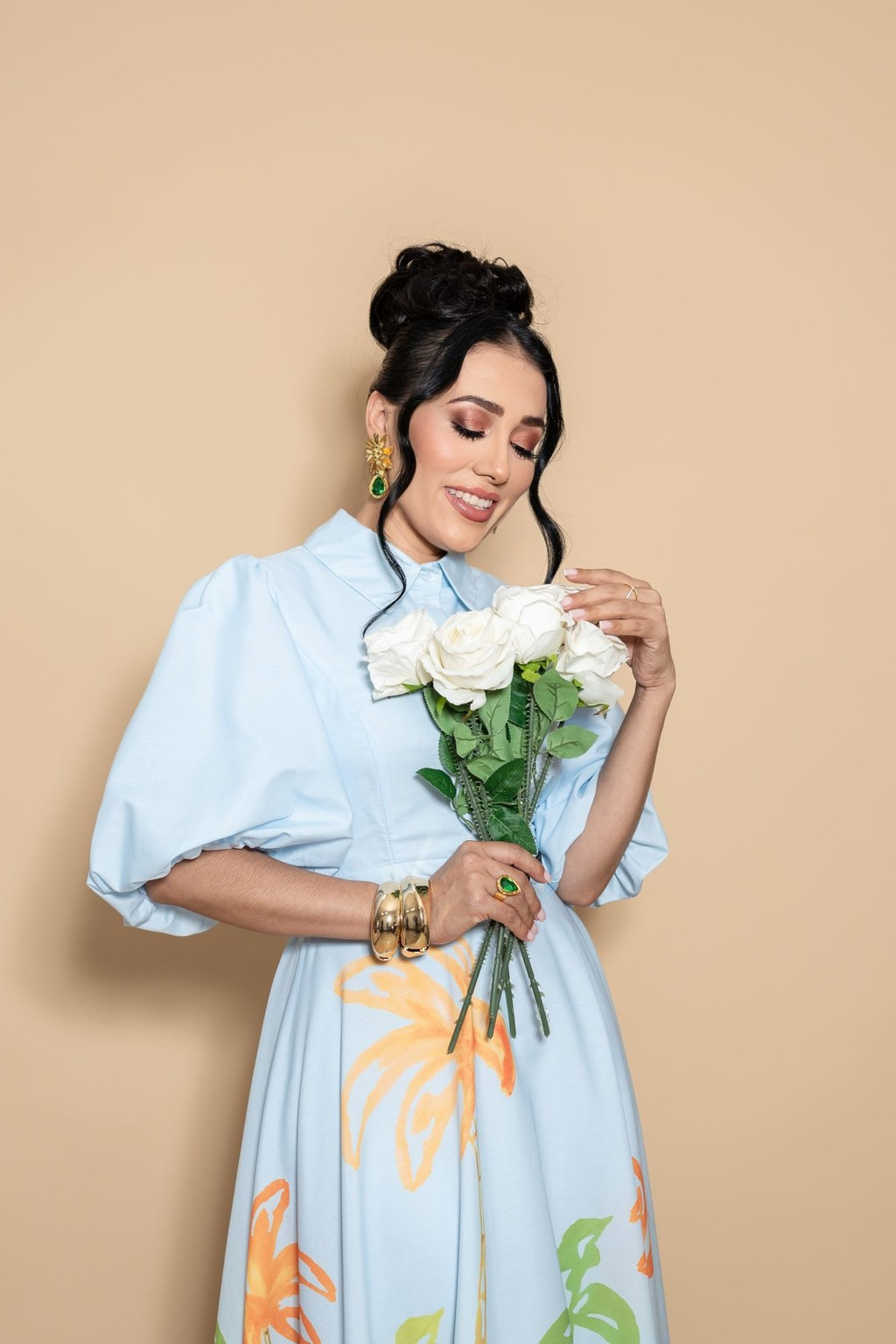 Vestido Celeste P07528 - Imagen 5