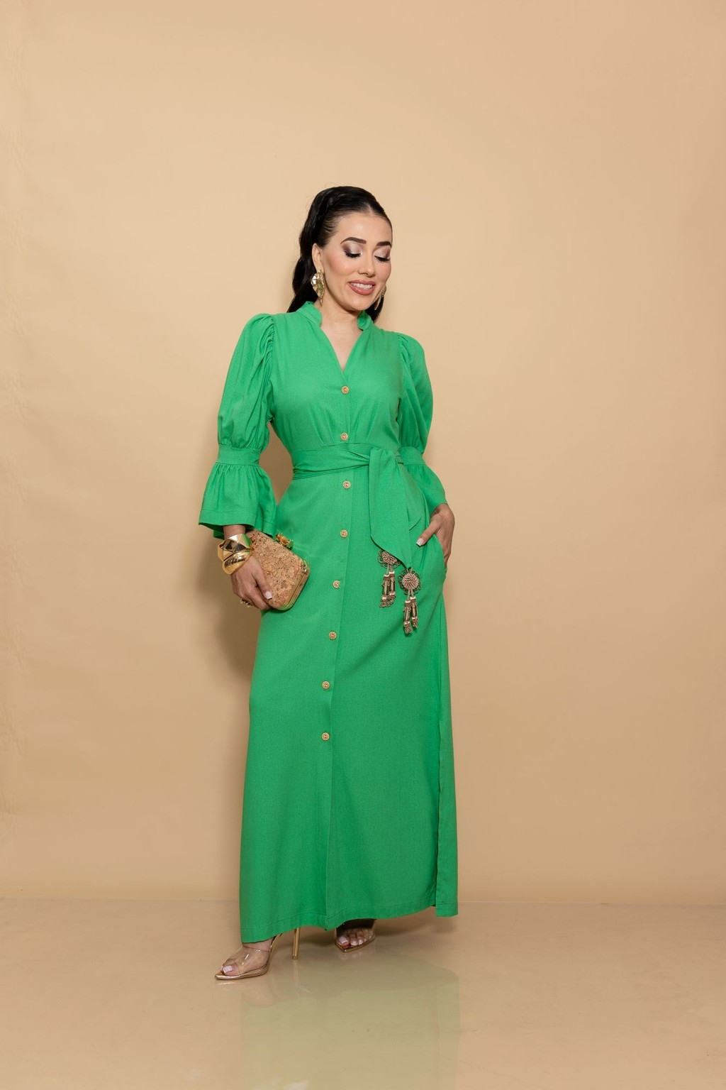 Midi Vestido Green P06995