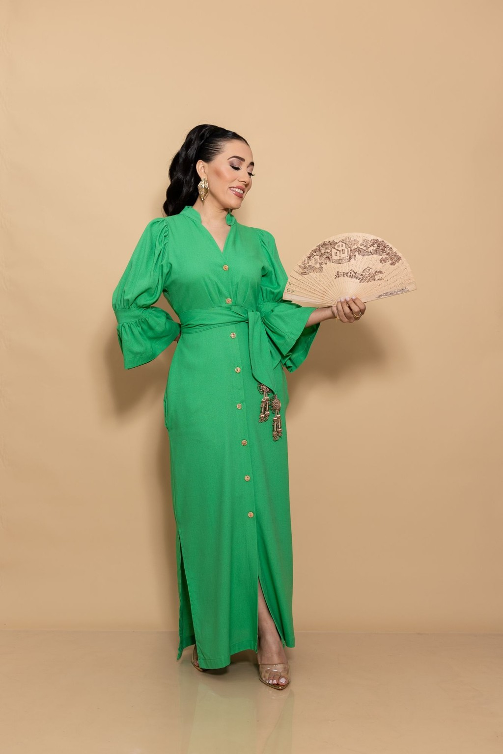 Midi Vestido Green P06995 - Imagen 3