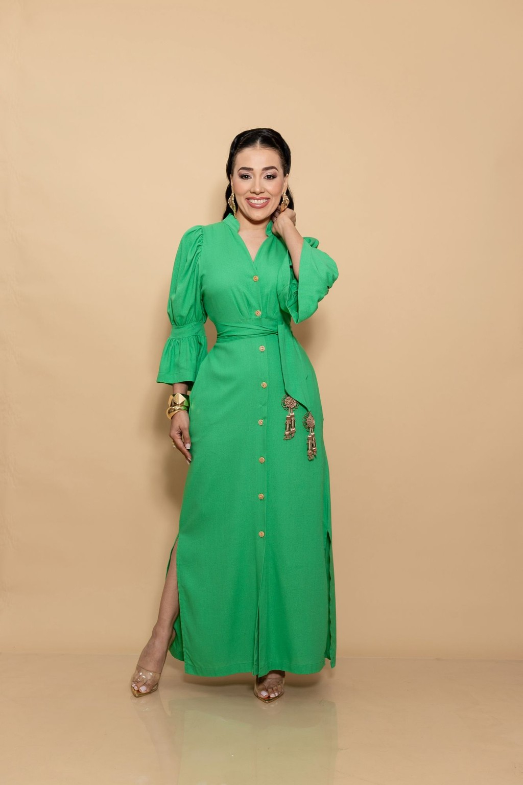 Midi Vestido Green P06995
