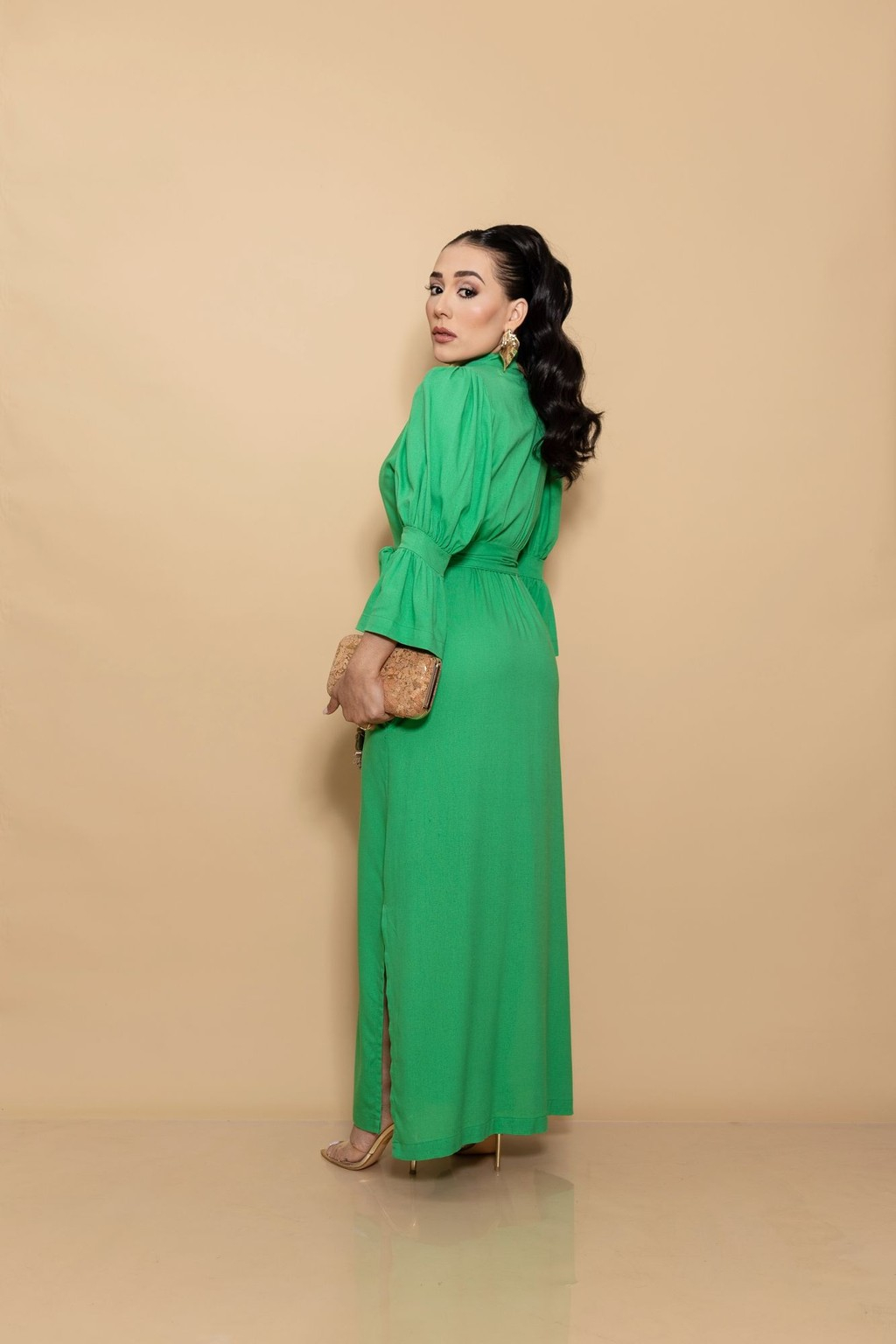 Midi Vestido Green P06995 - Imagen 4