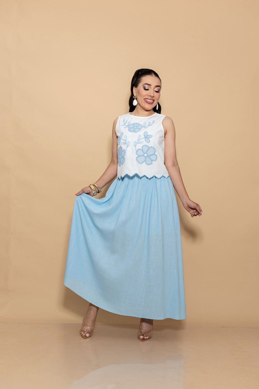 Midi Vestido Celeste P06979