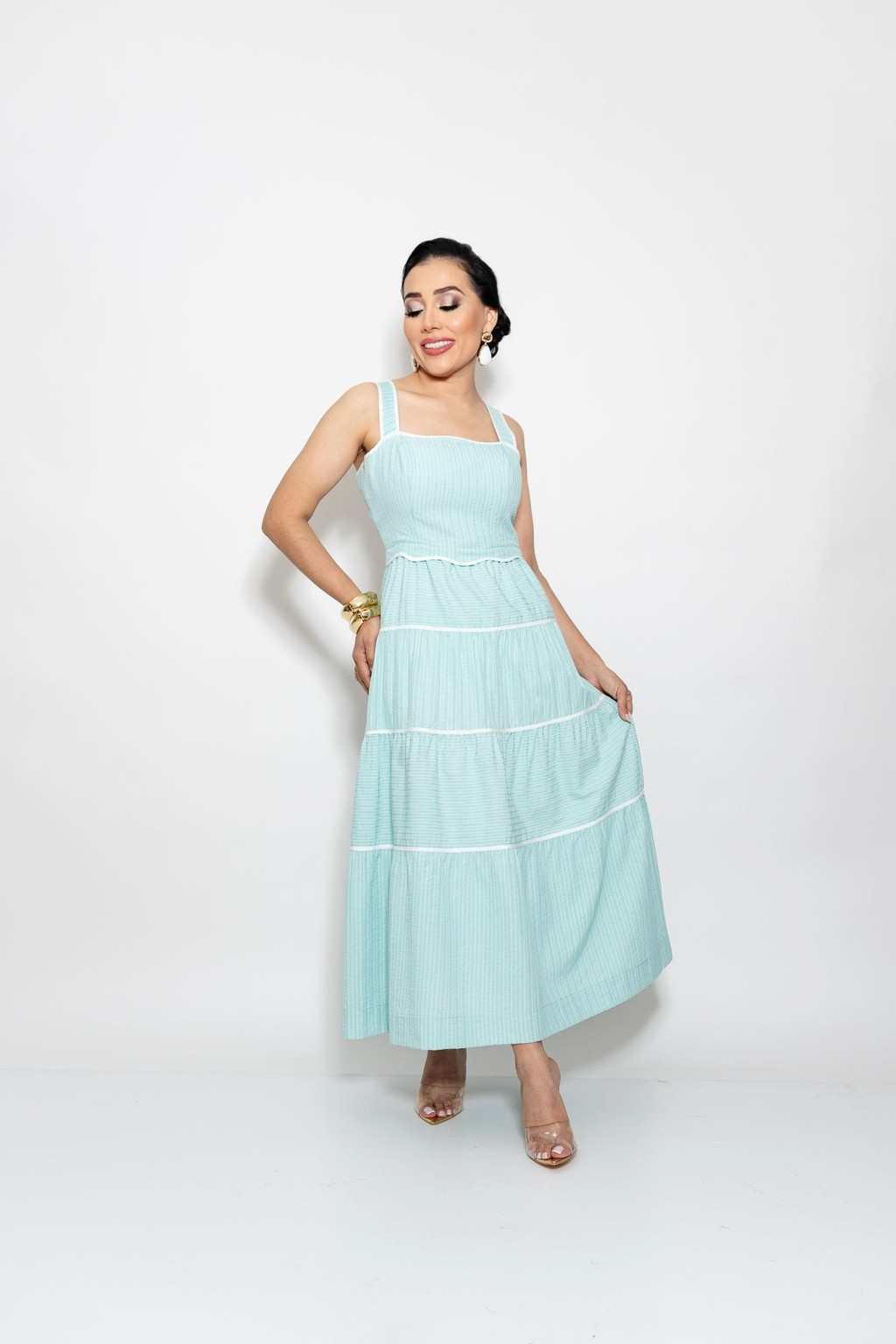 Midi Vestido Aqua P06954