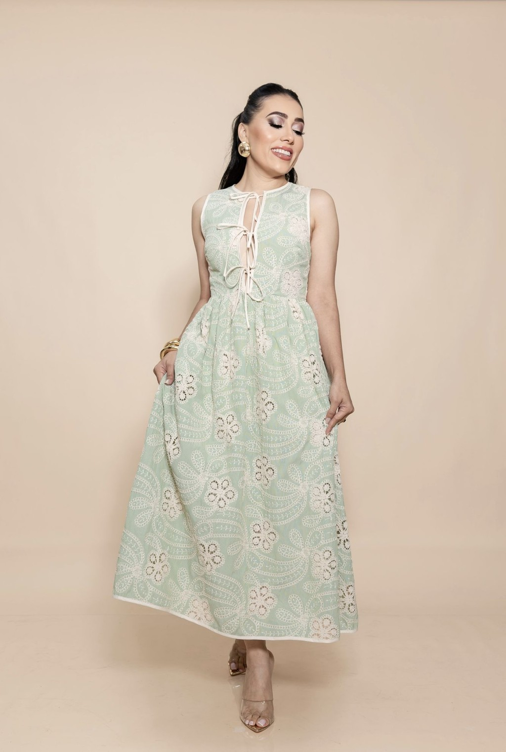 Midi Vestido Green P06994