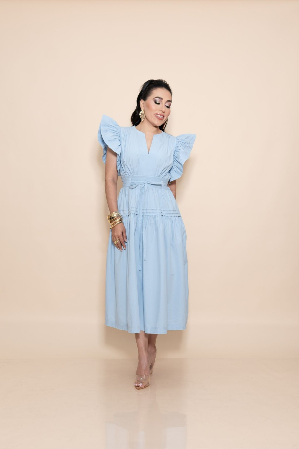 Vestido Celeste P07527