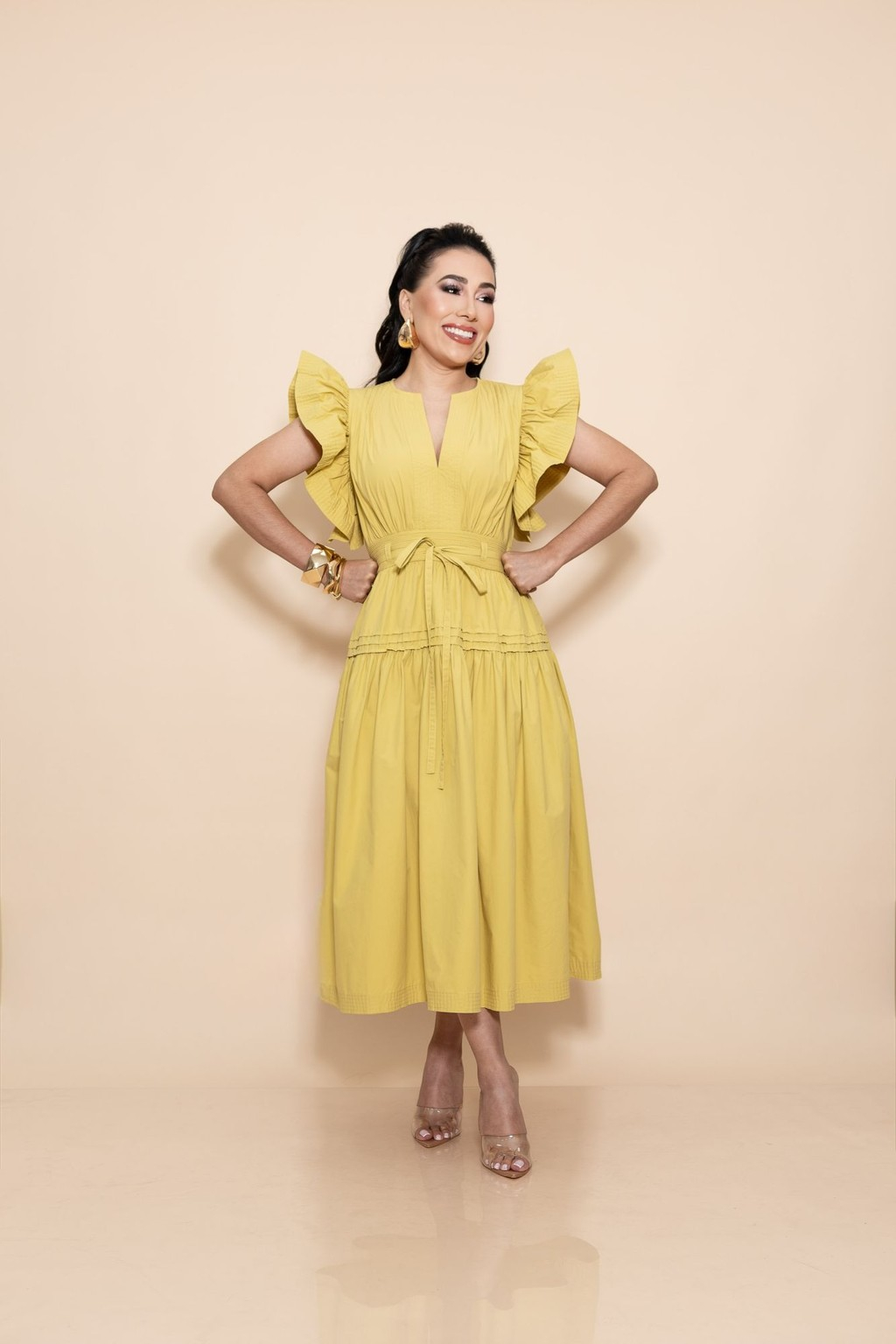 Midi Vestido Chartreuse P06981