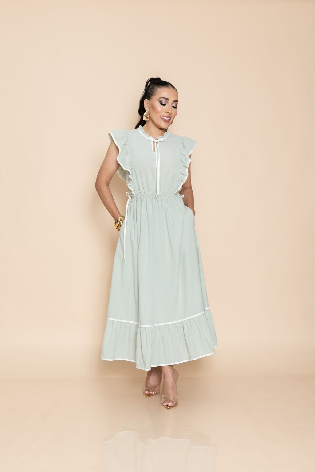 Midi Vestido Sage P07015 - Imagen 3