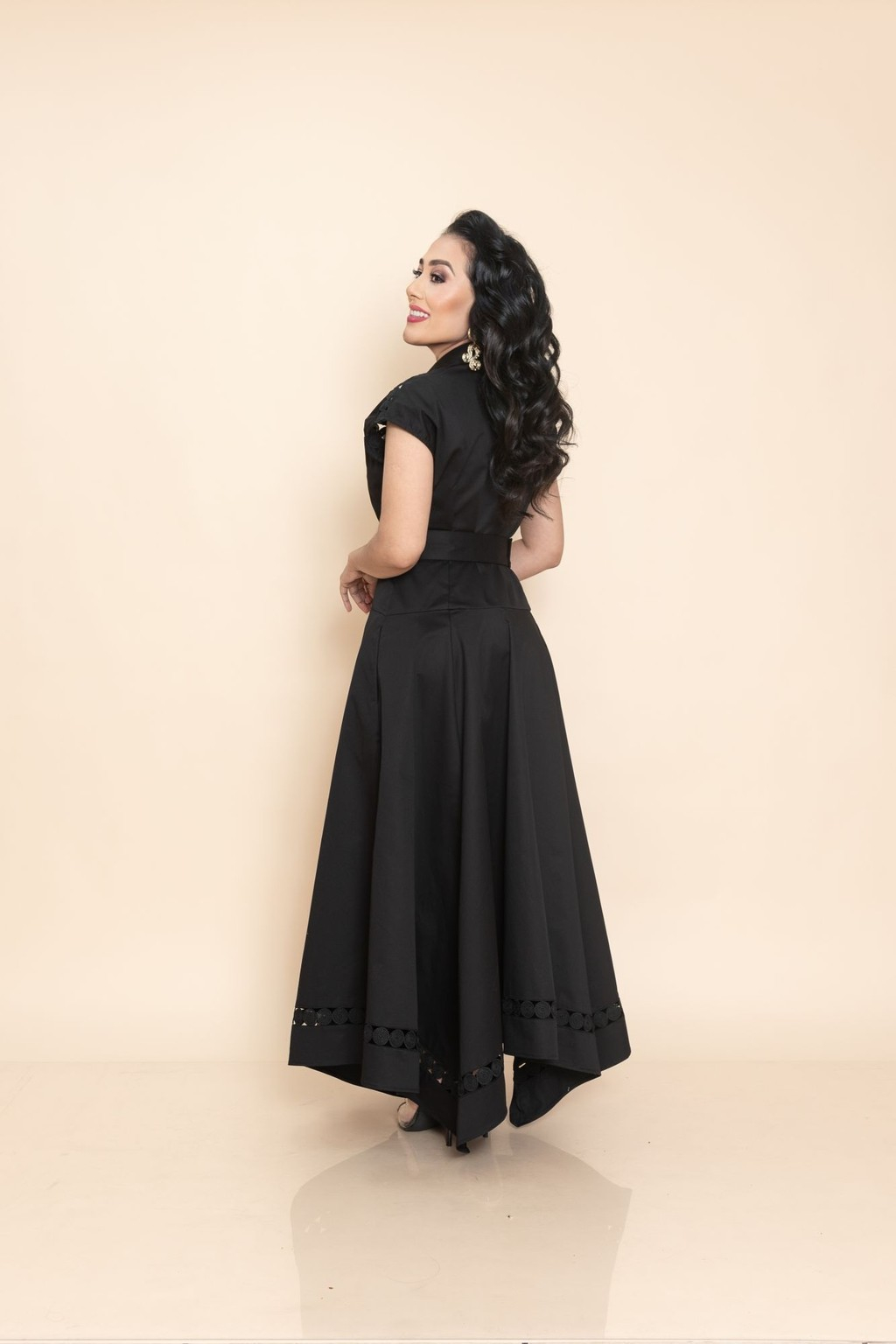Maxi Vestido Negro P06935 - Imagen 4