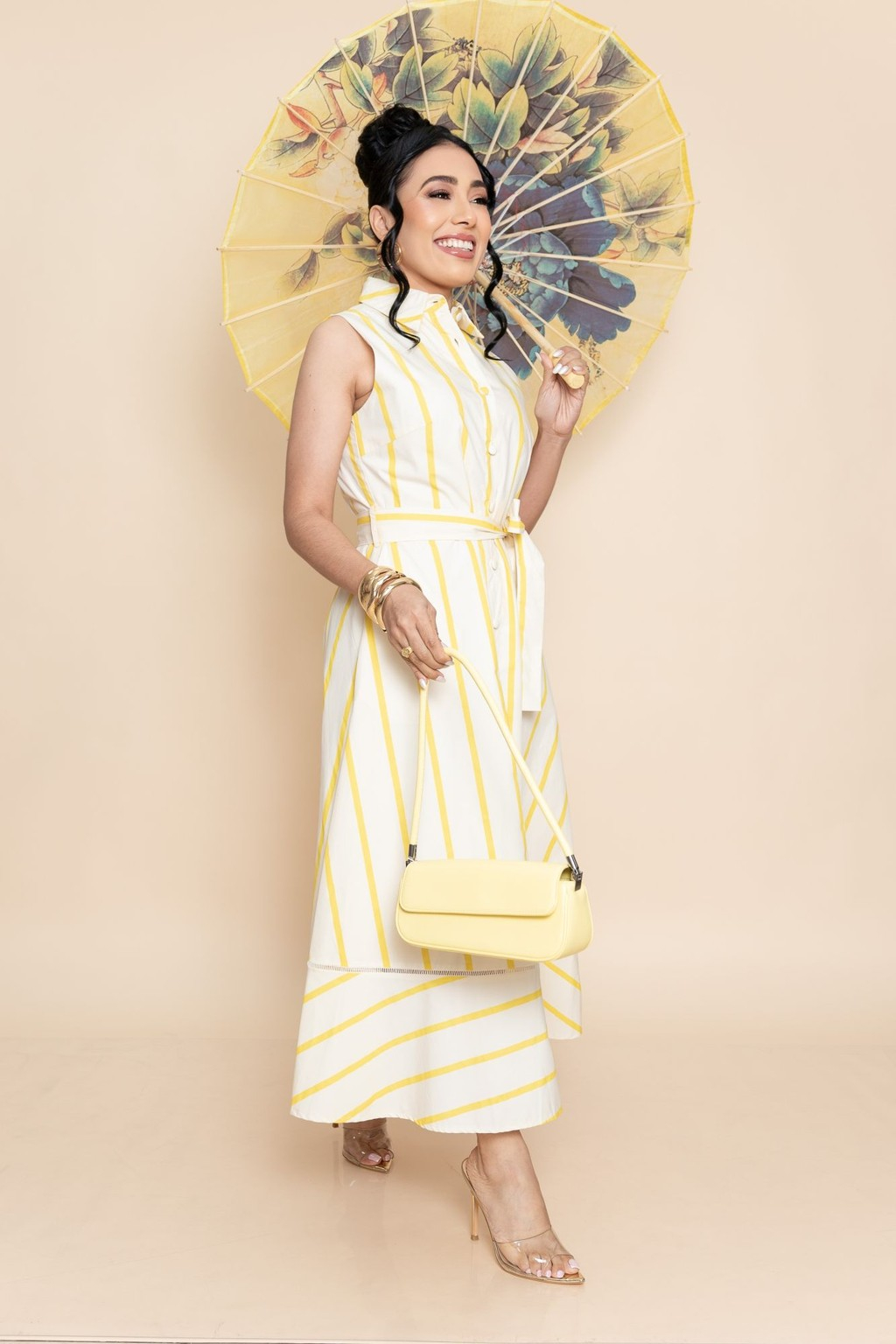 Vestido Amarillo P07502 - Imagen 3