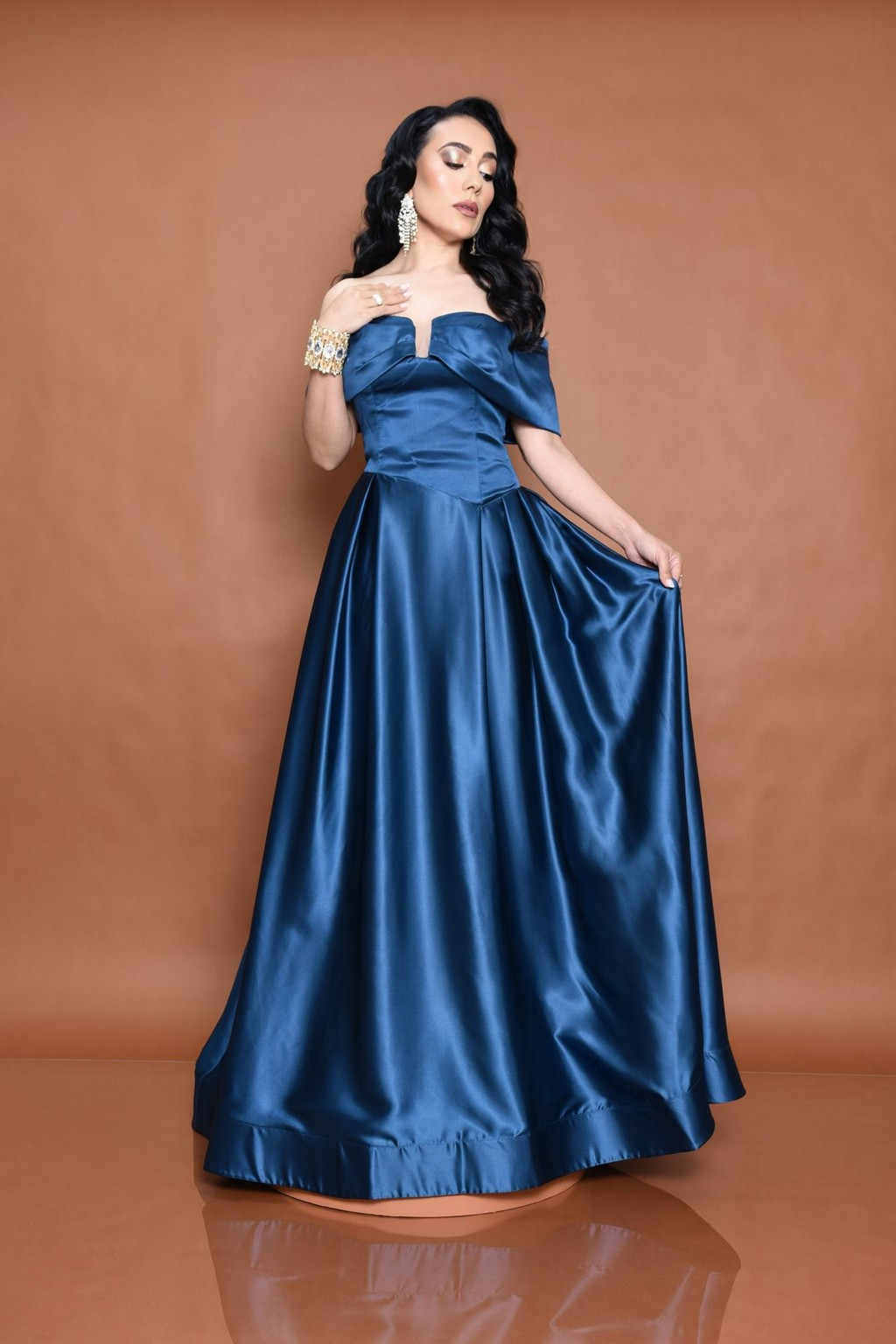 Vestido Teal Blue P07614