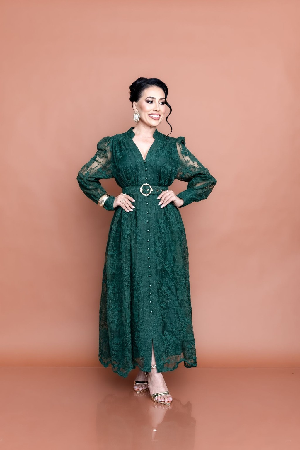 Midi Vestido Verde P07016