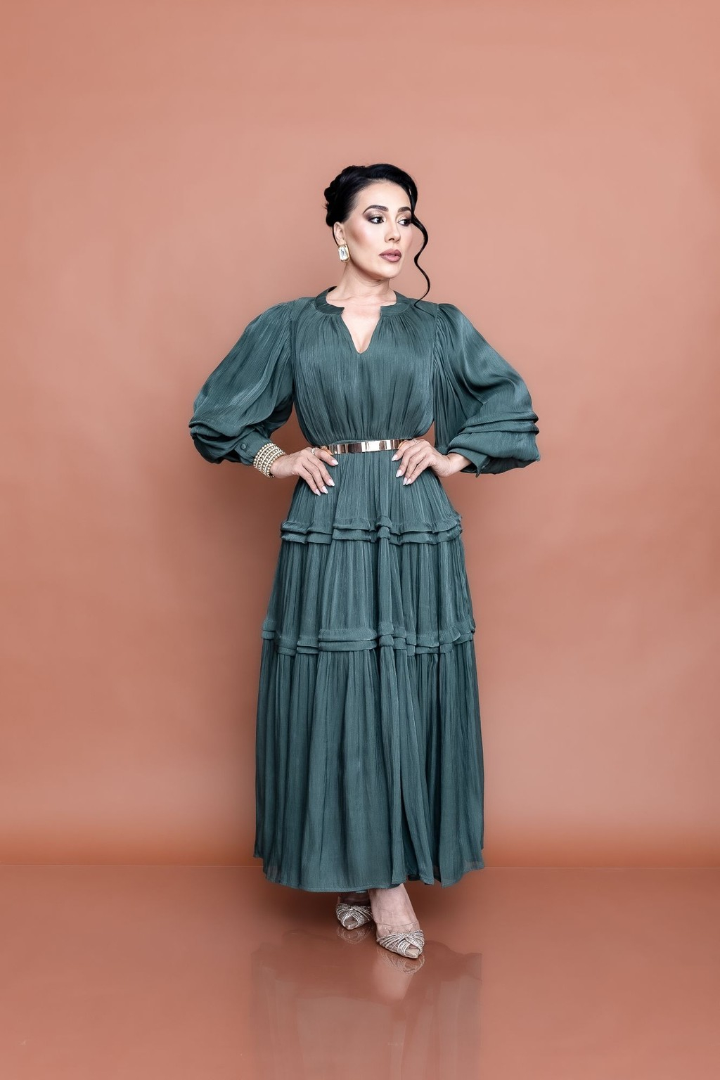 Midi Vestido Green P06993