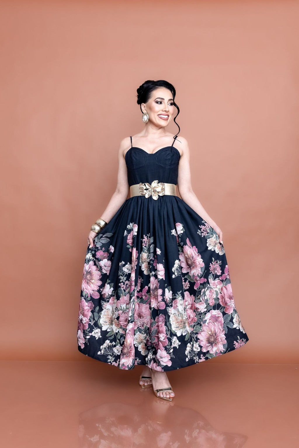 Vestido Floral Black P07555