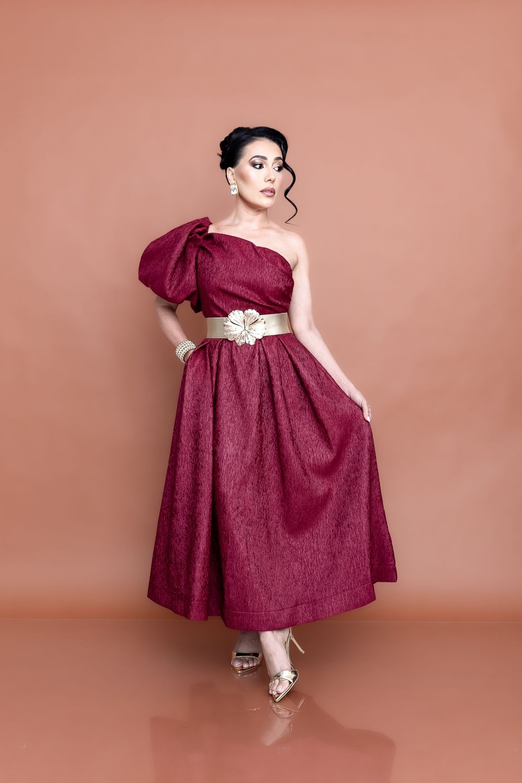 Midi Vestido Burgundy P06975