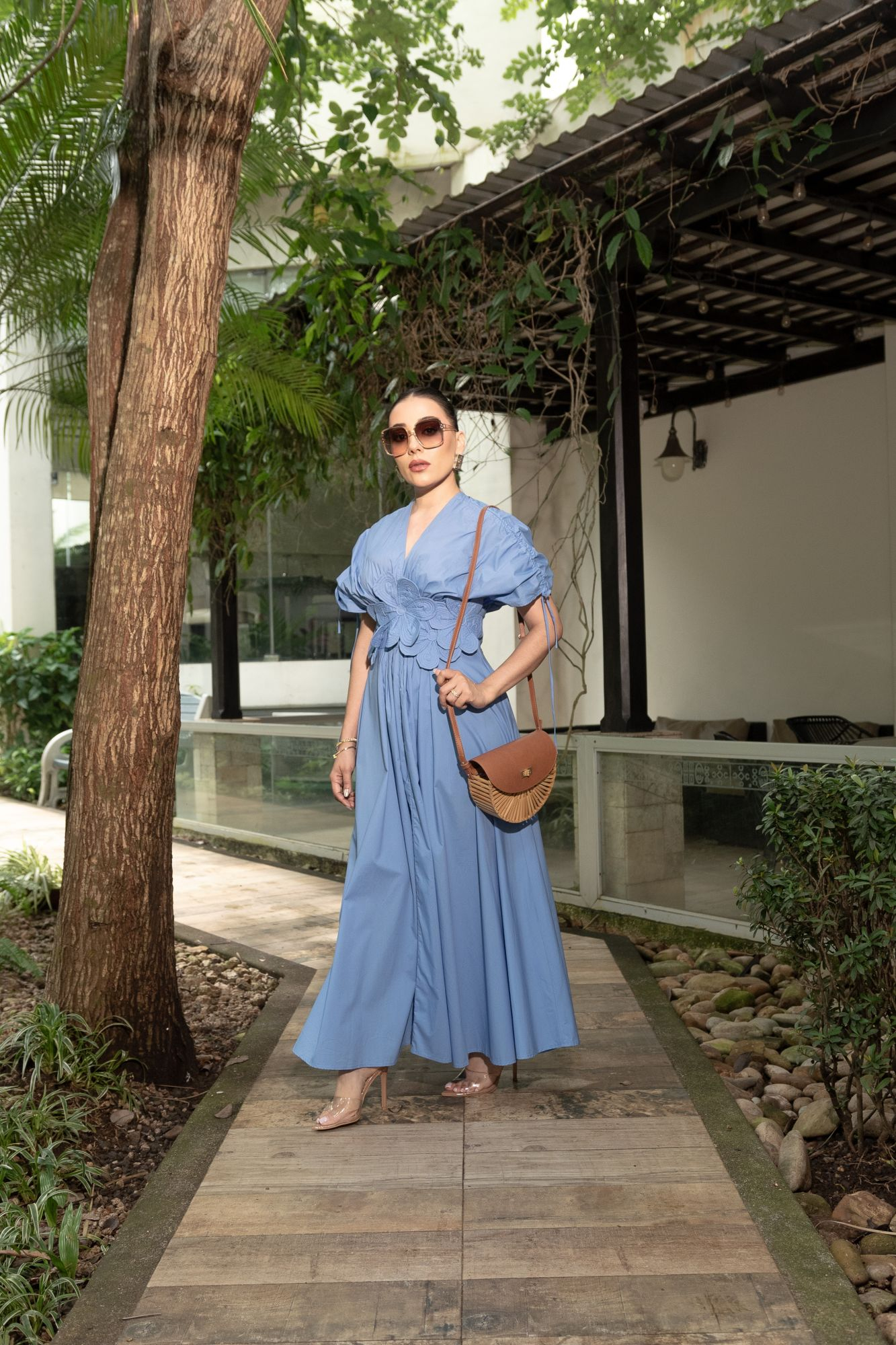 MIDI VESTIDO CELESTE P06855