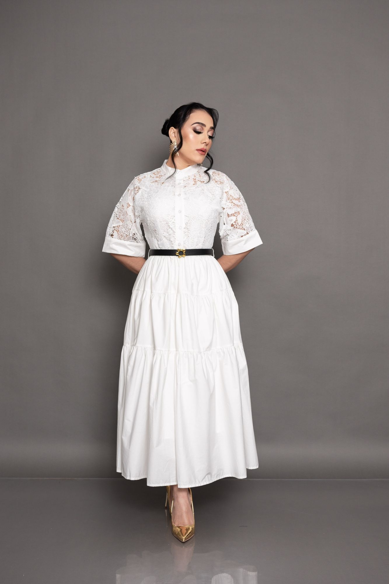 MIDI VESTIDO BLANCO P06849