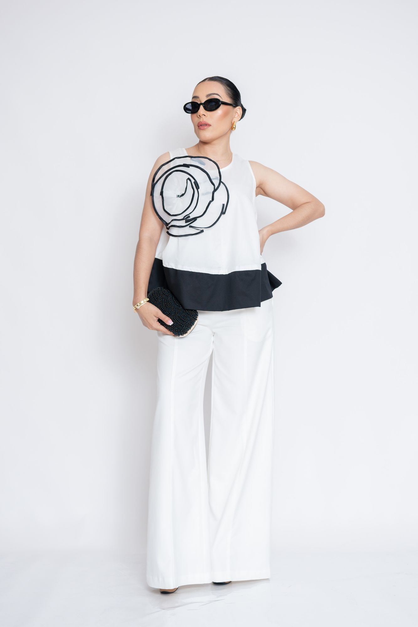 BLUSA BLANCO NEGRO P05327