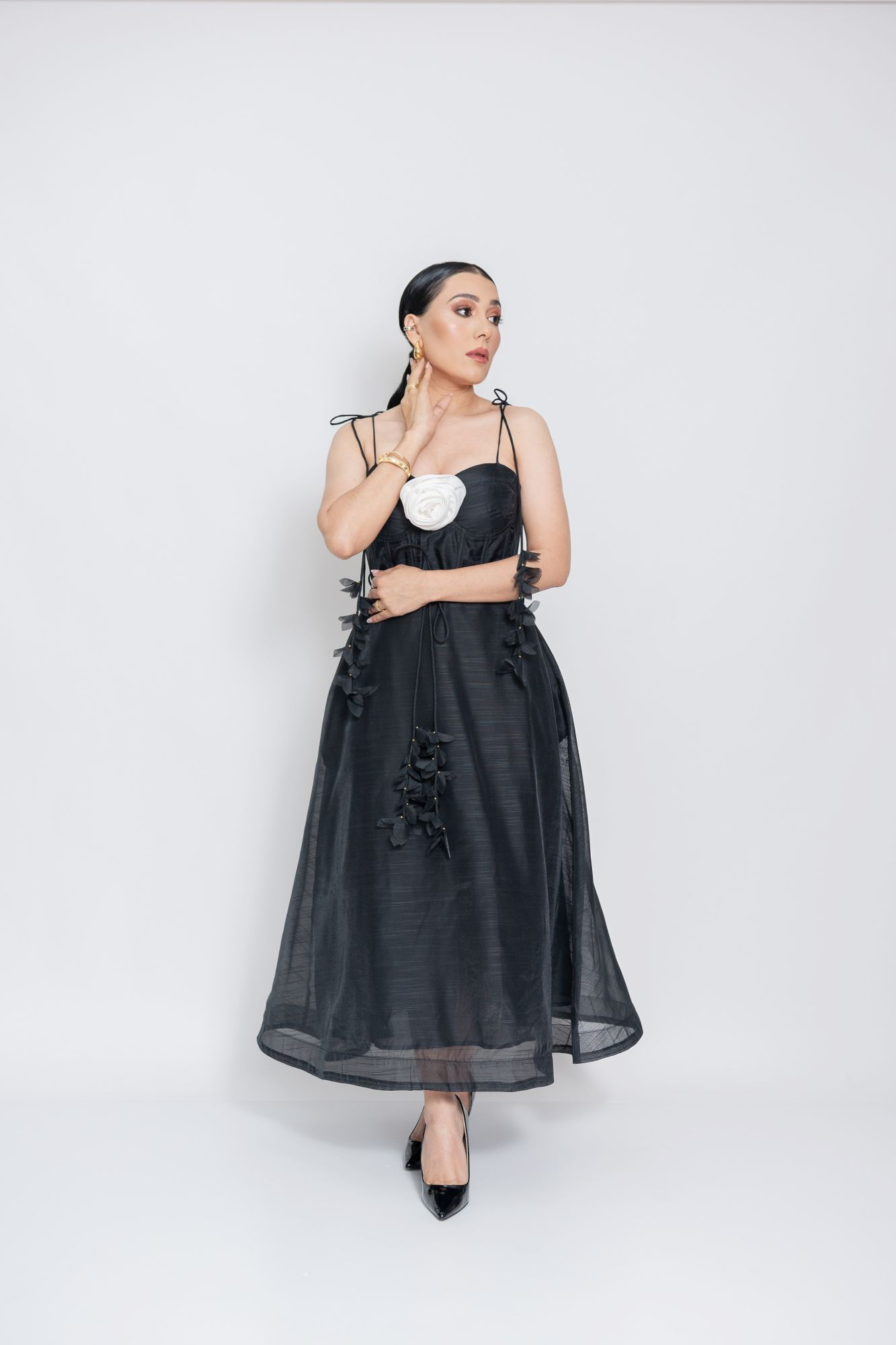 MIDI VESTIDO NEGRO P06864