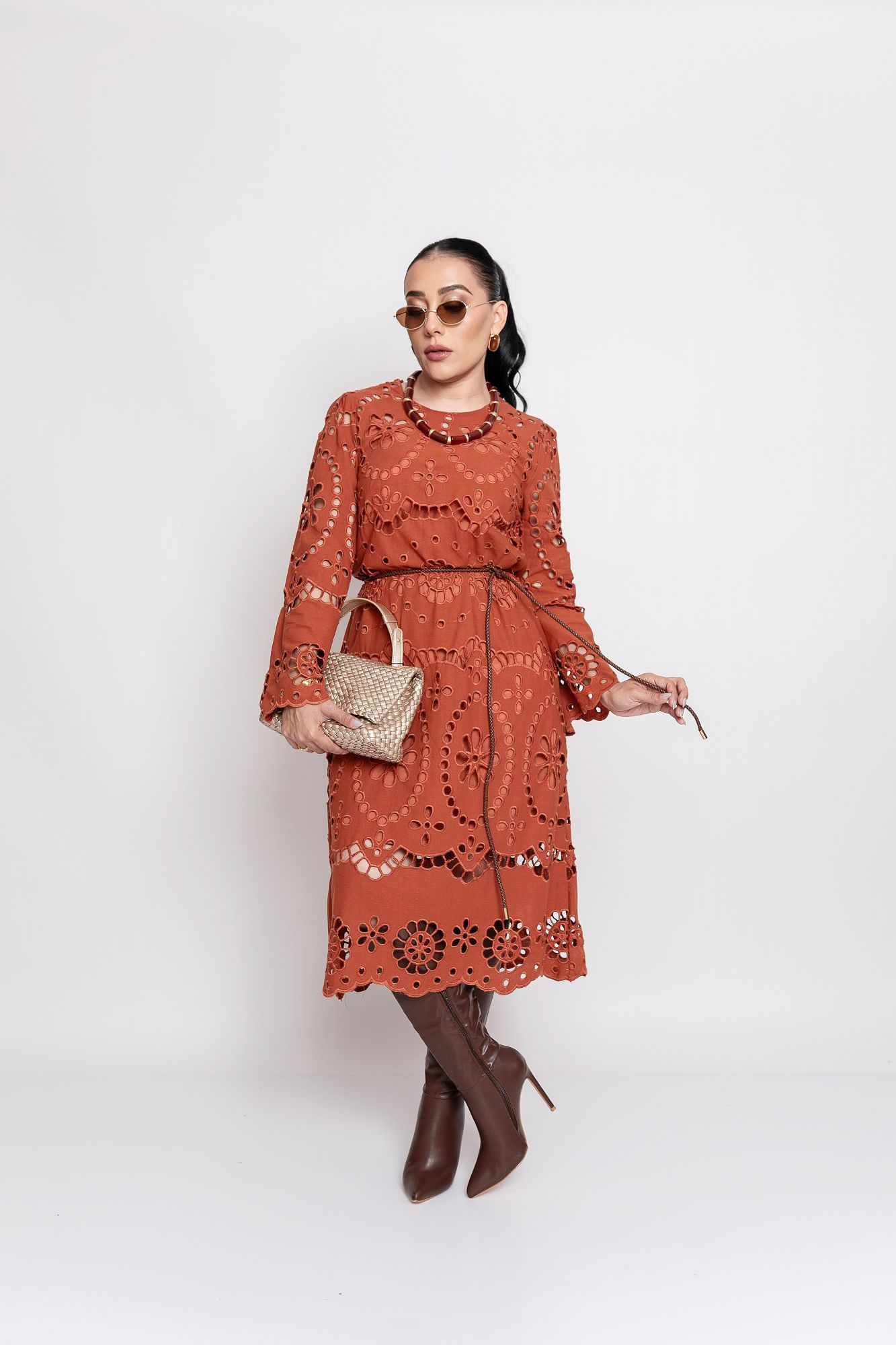 MIDI VESTIDO LADRILLO P06859