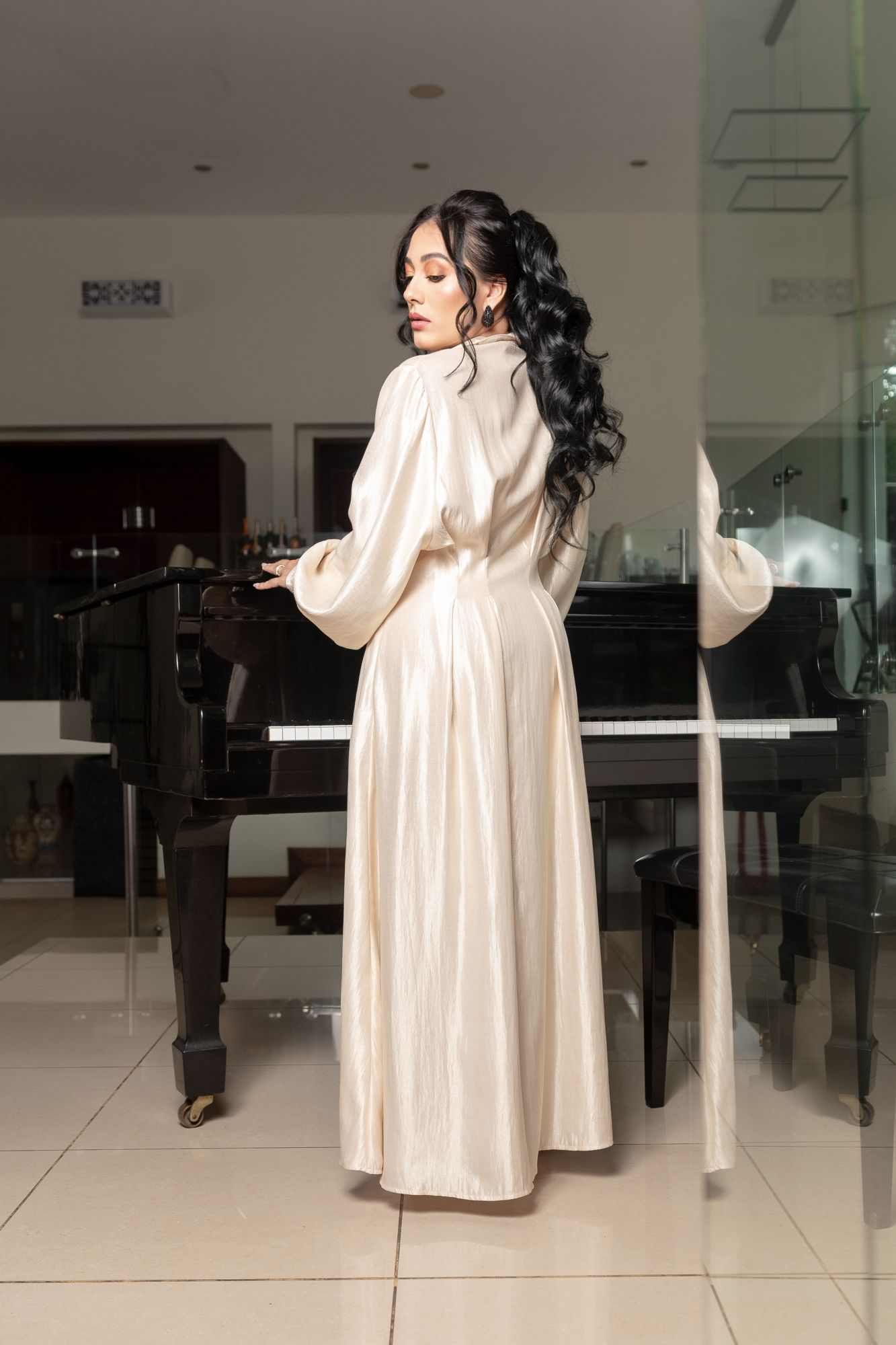 MIDI VESTIDO CHAMPAGNE P06856