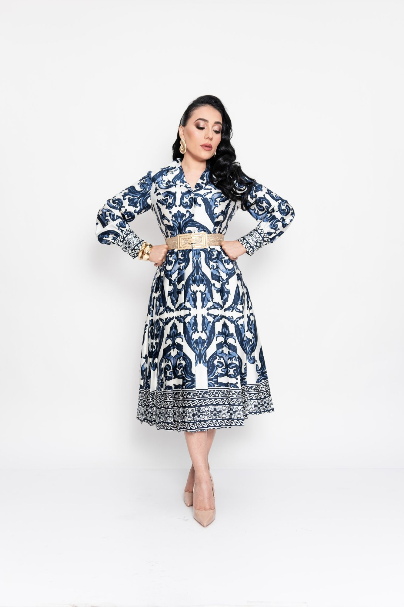 MIDI VESTIDO AZUL P06843