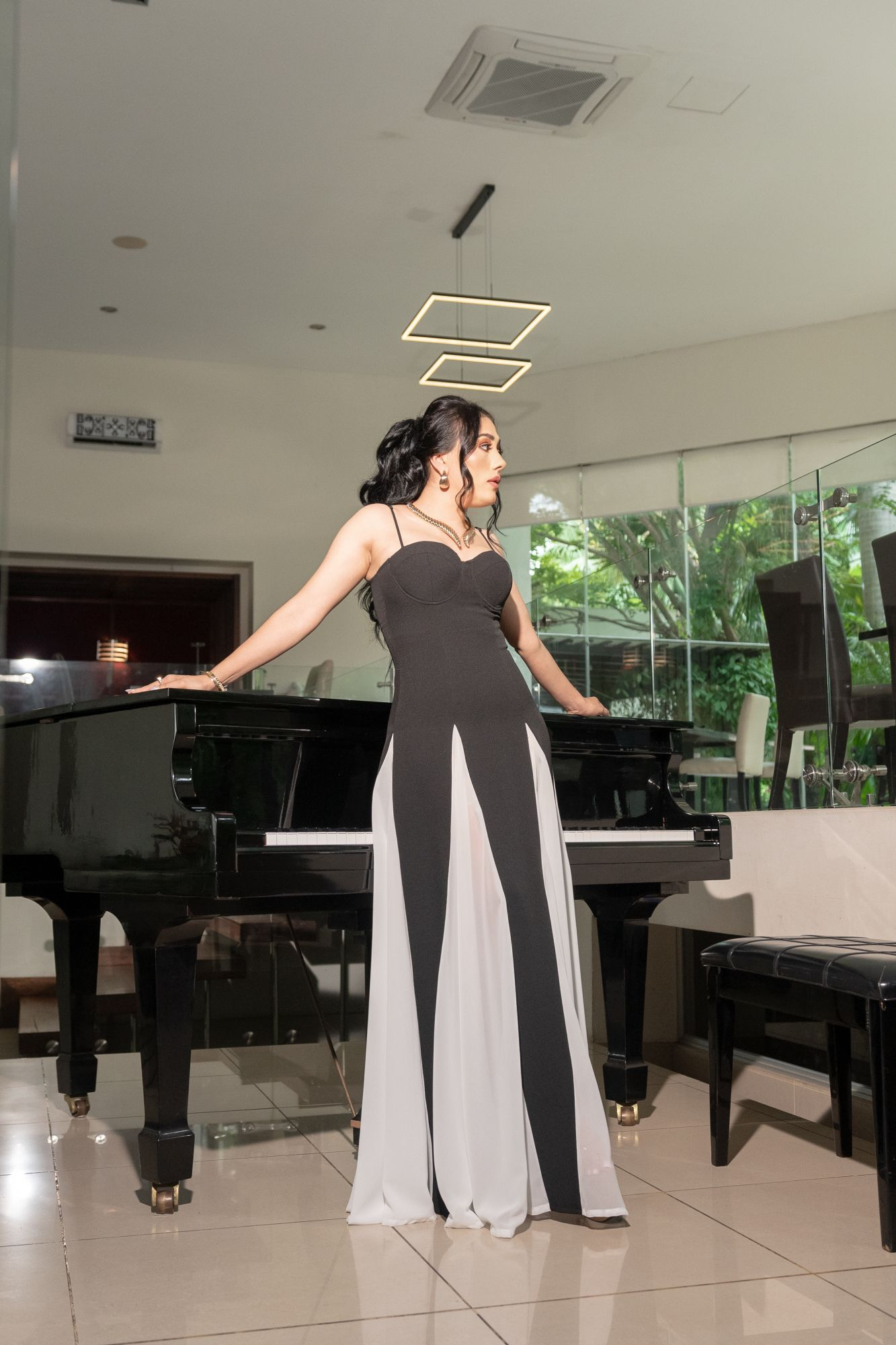 MAXI VESTIDO BLACK WHITE P06752