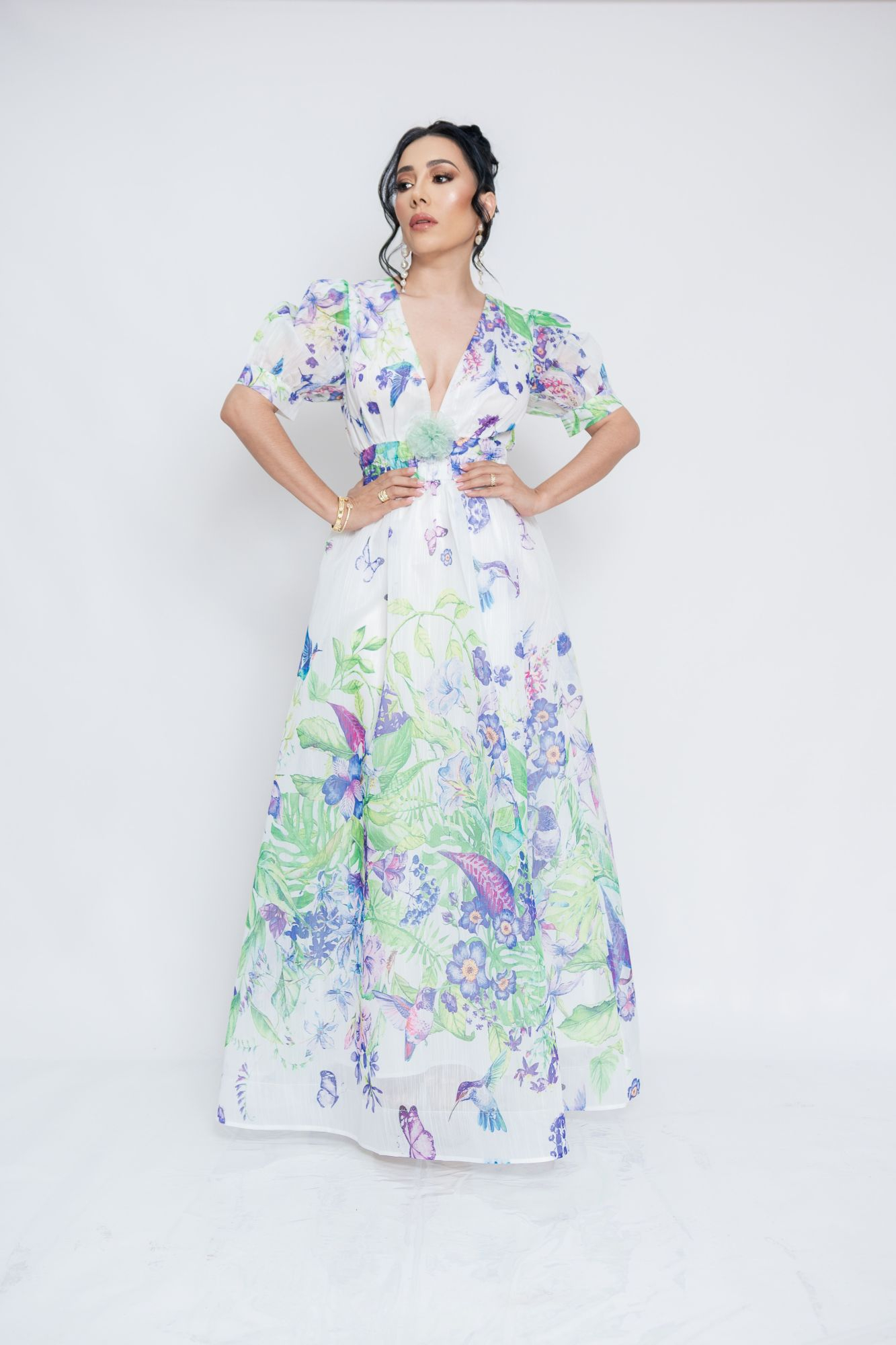 MAXI VESTIDO LILA FLOREADO P06806