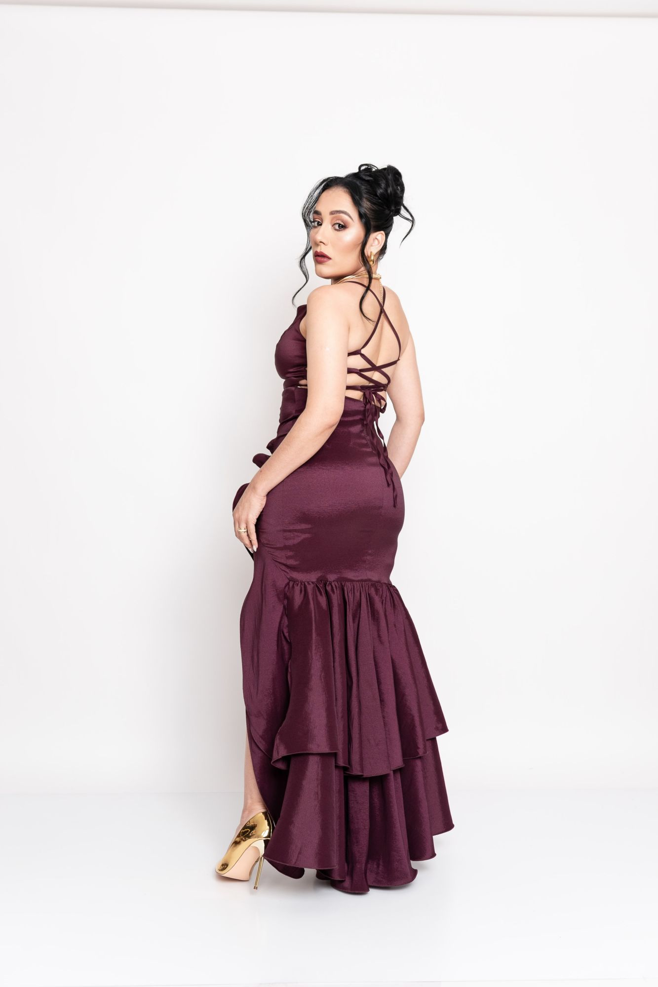 VESTIDO MAROON P07457 - Imagen 4