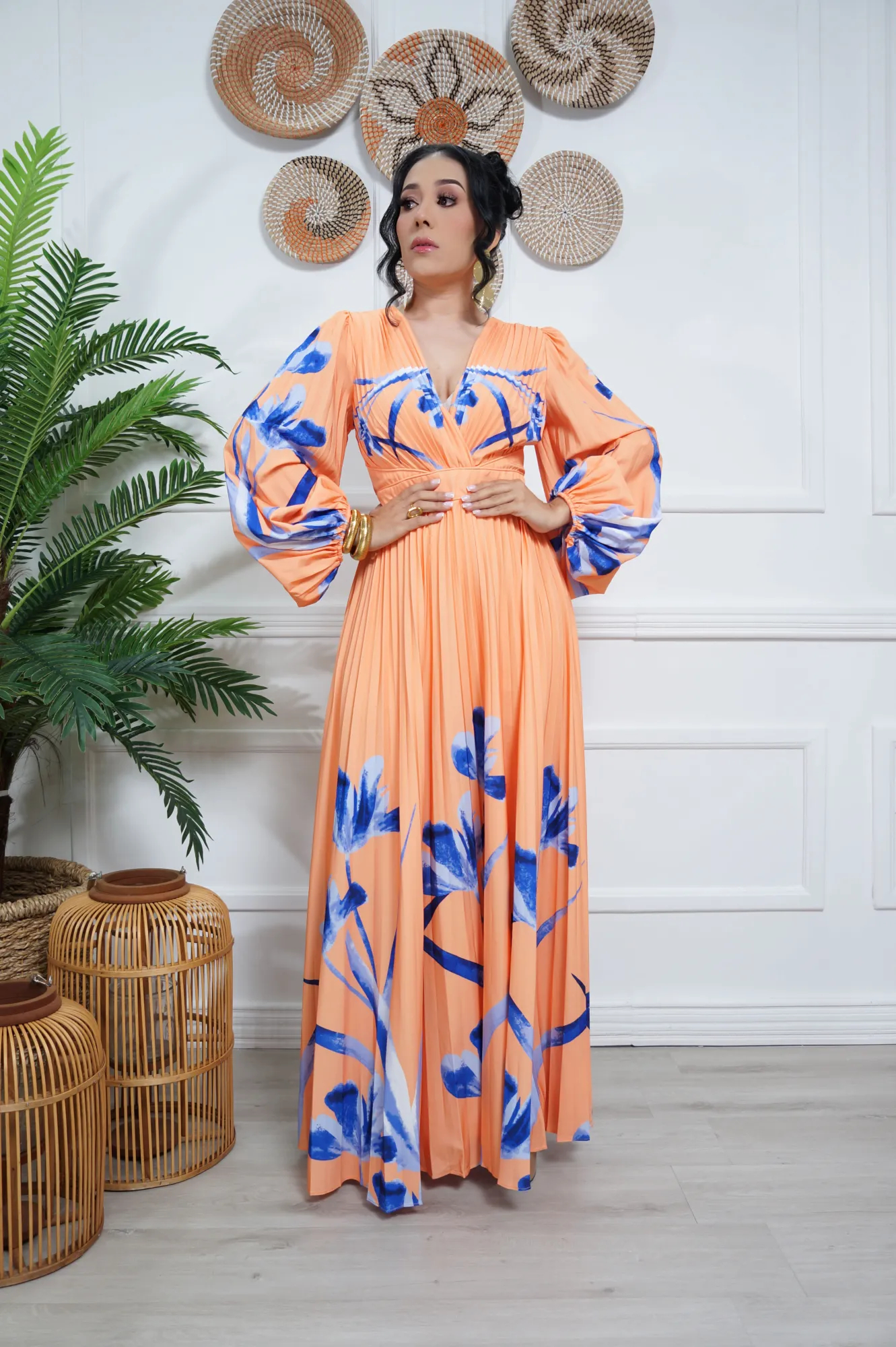 MAXI VESTIDO NARANJA P06814