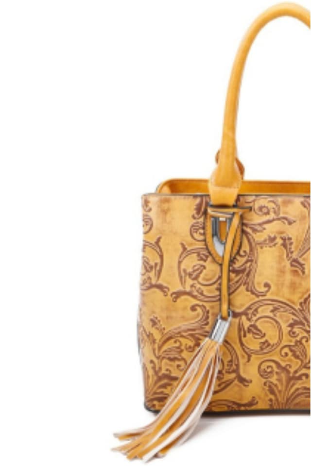 BOLSO MUJER AMARILLO CON TEXTURA