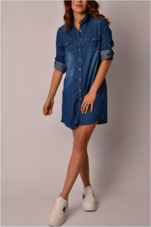 Vestido camisero mujer vaquero