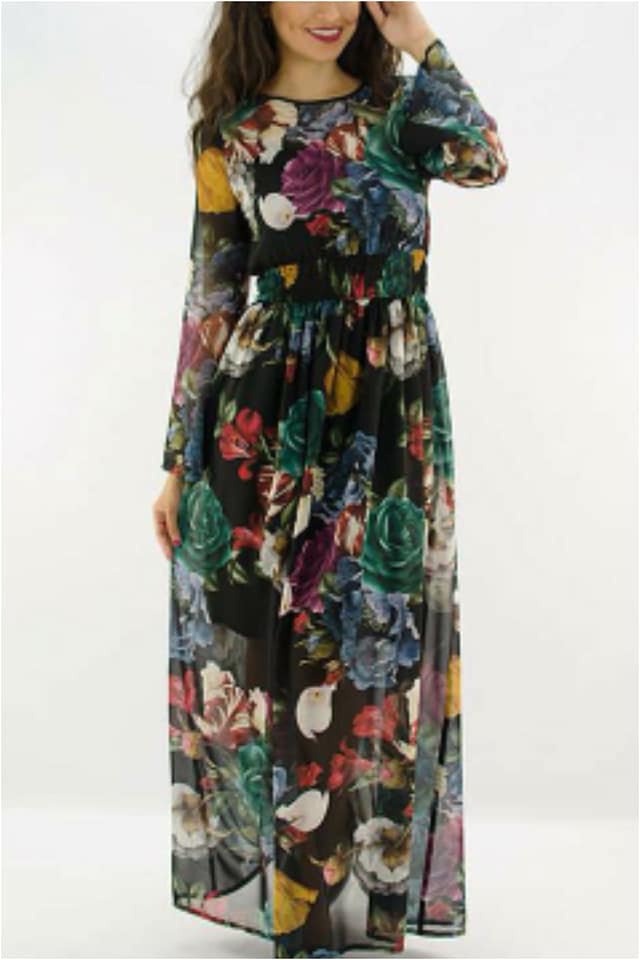 Vestido estampado mujer largo gasa