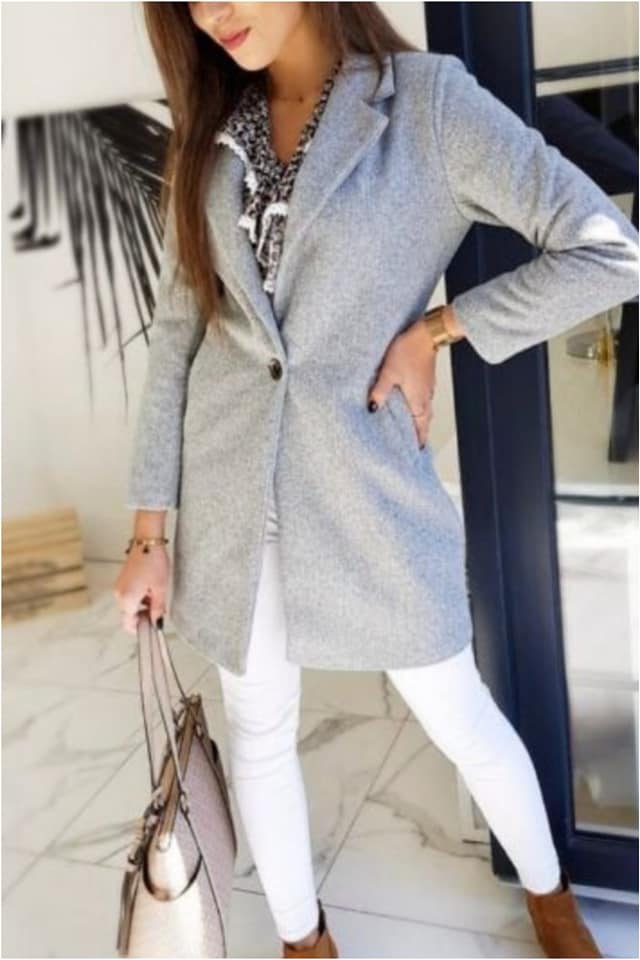 Abrigo forrado mujer con bolsillos