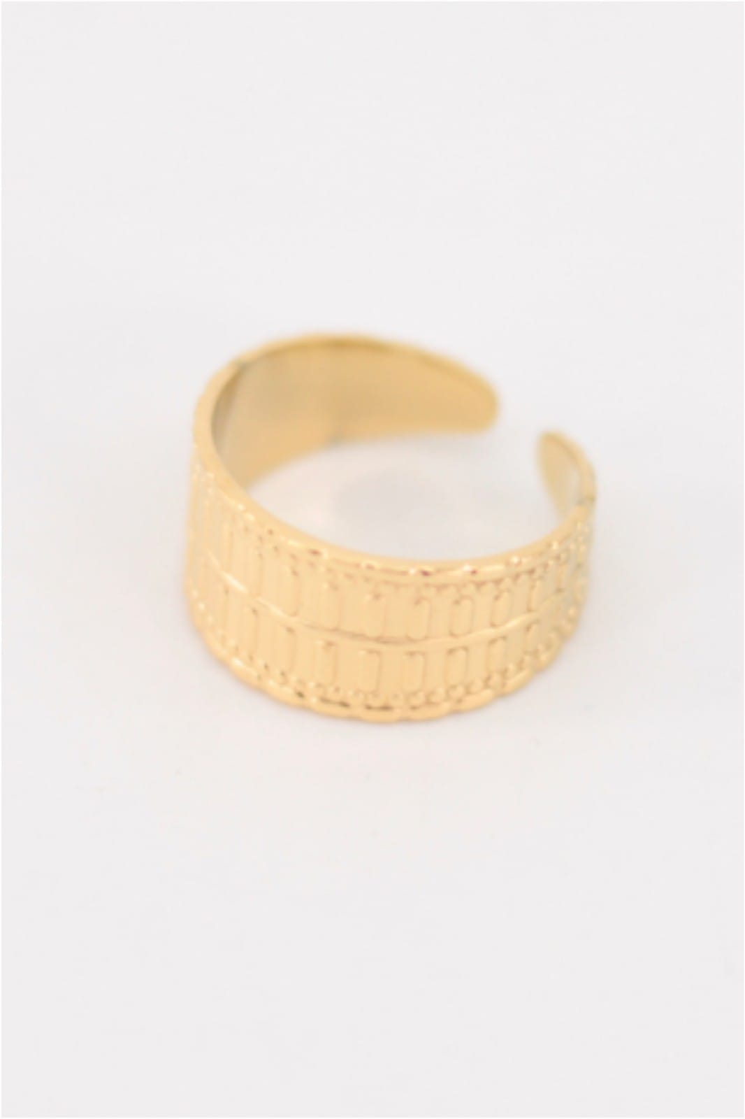 ANILLO MUJER ACERO DORADO GRUESO AJUSTABLE