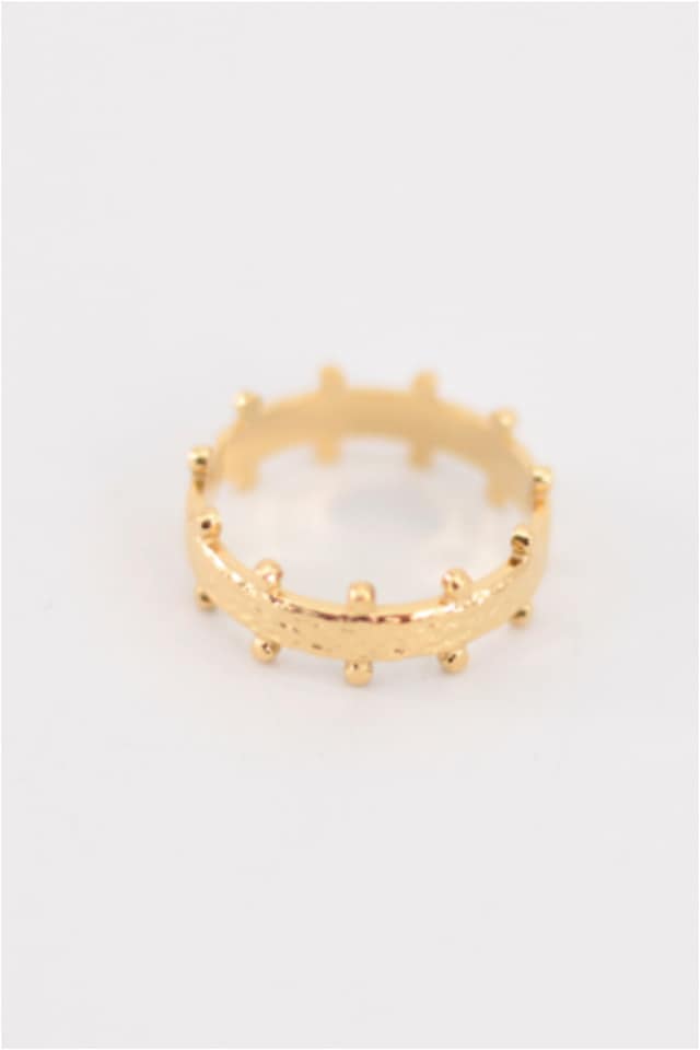 ANILLO MUJER ACERO DORADO PUNTOS AJUSTABLE