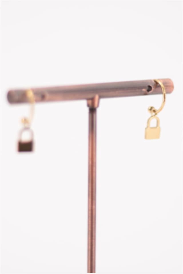 Pendientes mujer acero dorado aros candado