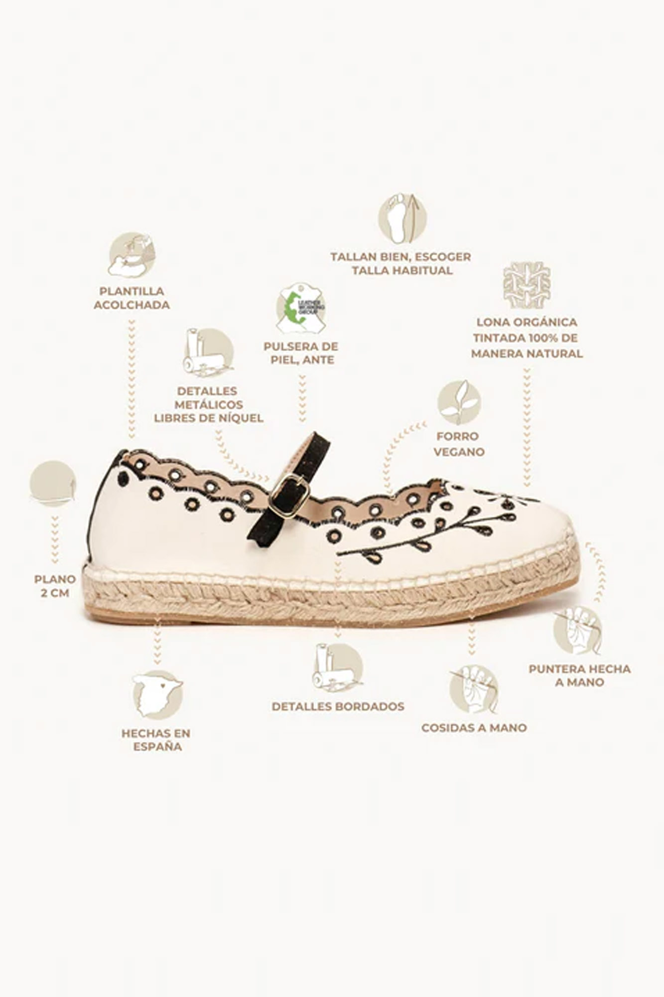 Alpargata plana de lona CAMPANILLA BORDADA NEGRO - Imagen 6