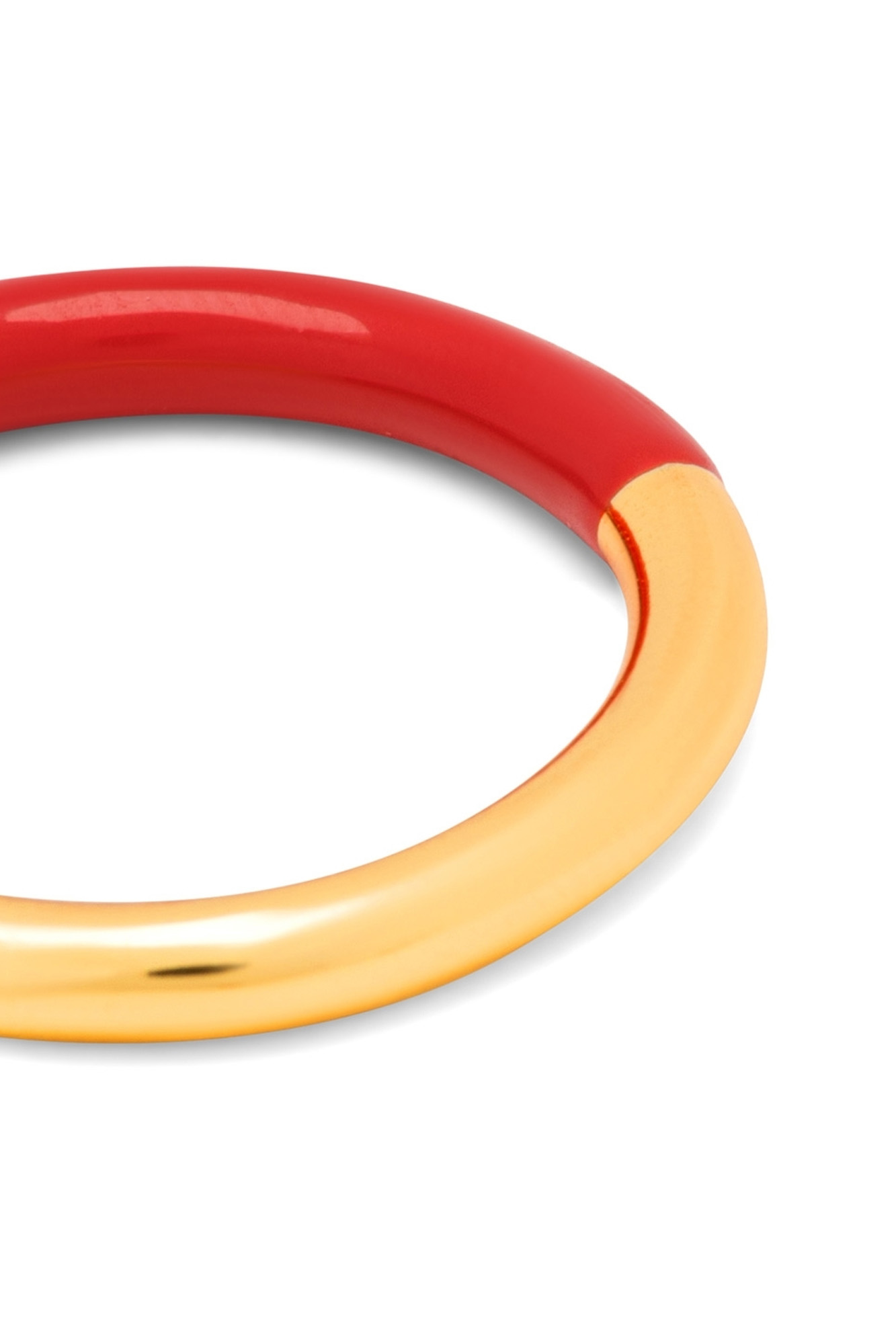 Anillo bañado en oro doble color ROJO