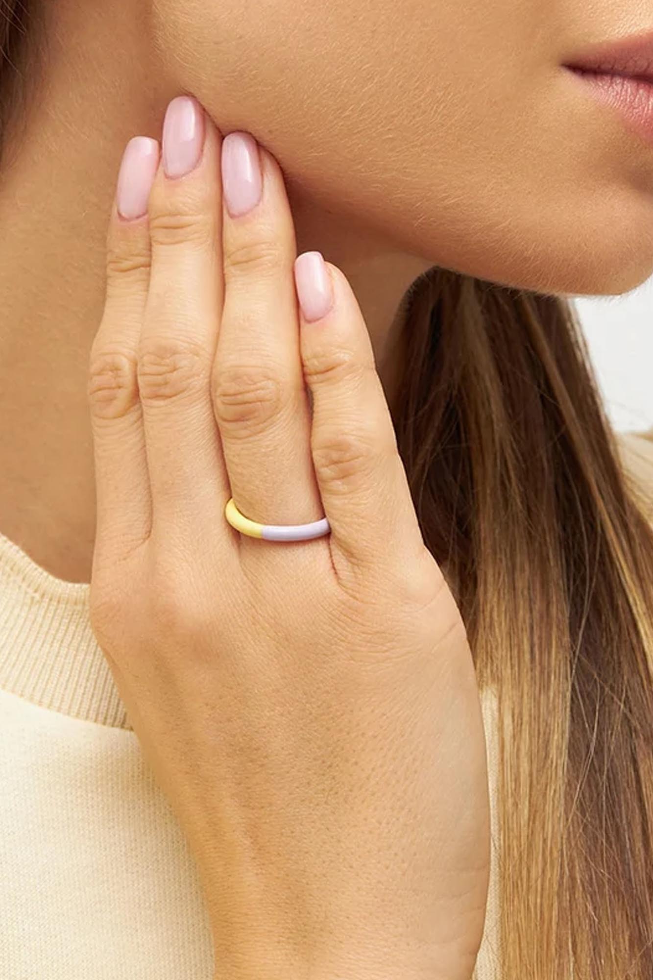 Anillo de doble color LAVANDA