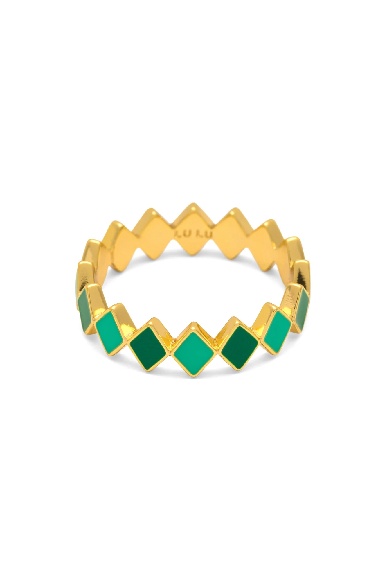 Anillo bañado en oro CONFETI GREEN