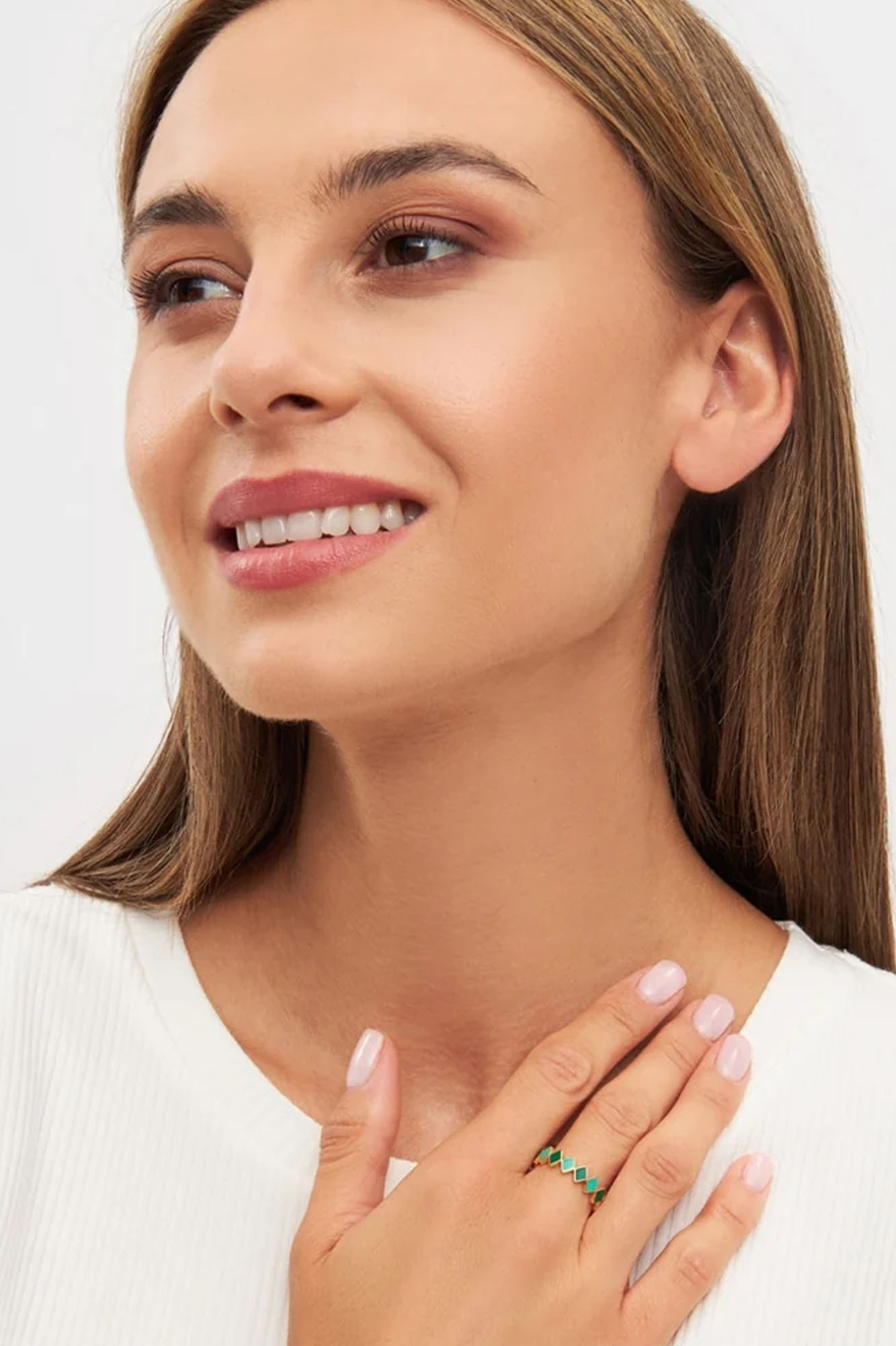 Anillo bañado en oro CONFETI GREEN - Imagen 3