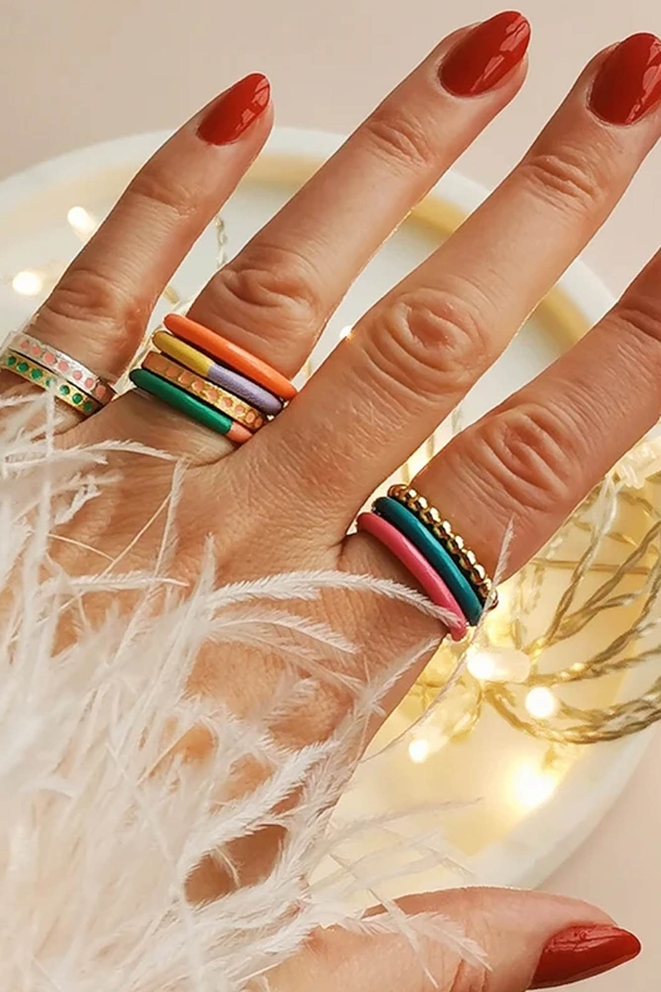 Anillo esmaltado COLOR RING CORAL