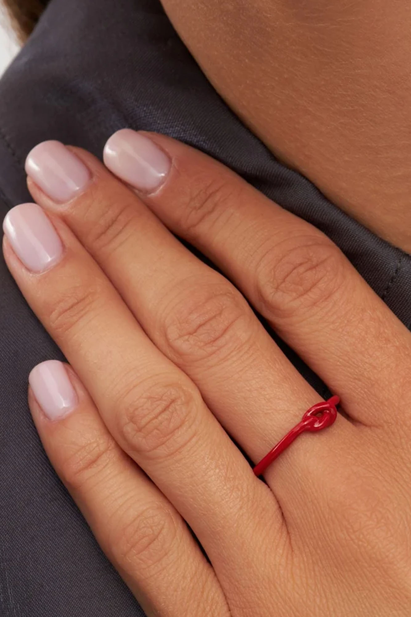 Anillo esmaltado LOVE KNOT RED