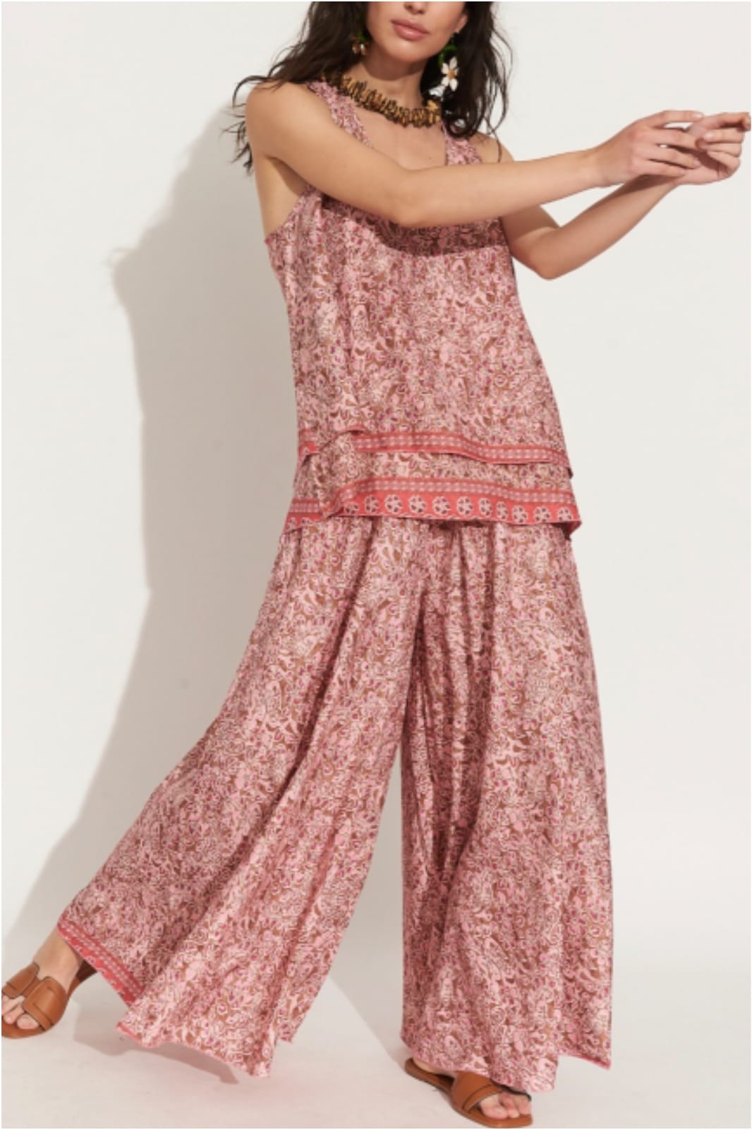 Mujer – Conjunto estampado SEDA blusa y pantalón