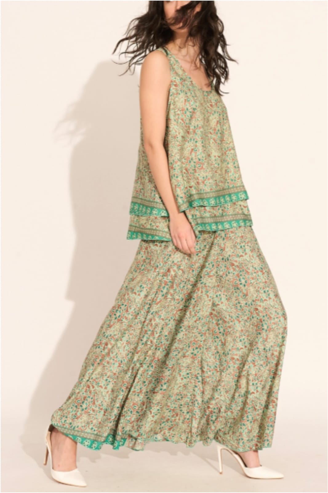 Mujer – Conjunto seda blusa y pantalón