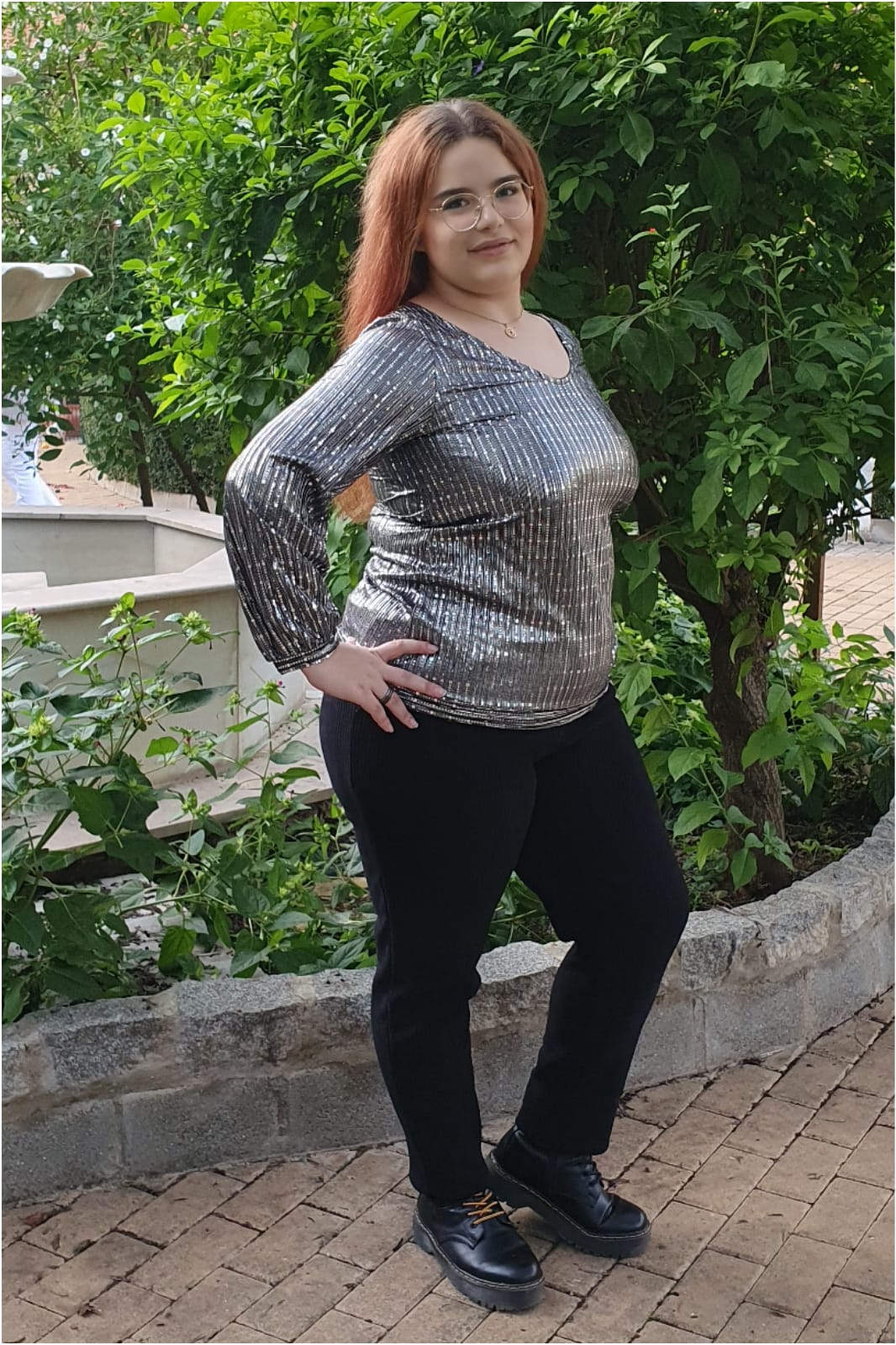 Blusa mujer talla grande plateada