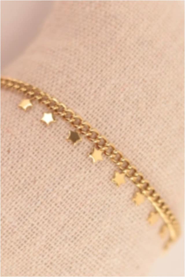 Pulsera mujer acero dorado estrellitas