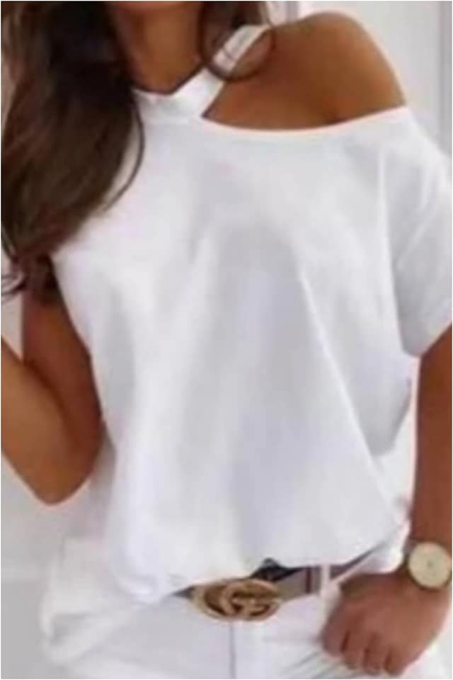 Camiseta mujer sin hombro