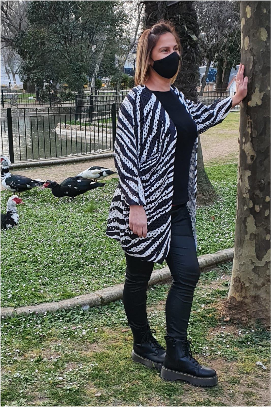 Cárdigan calado mujer animal print cebra