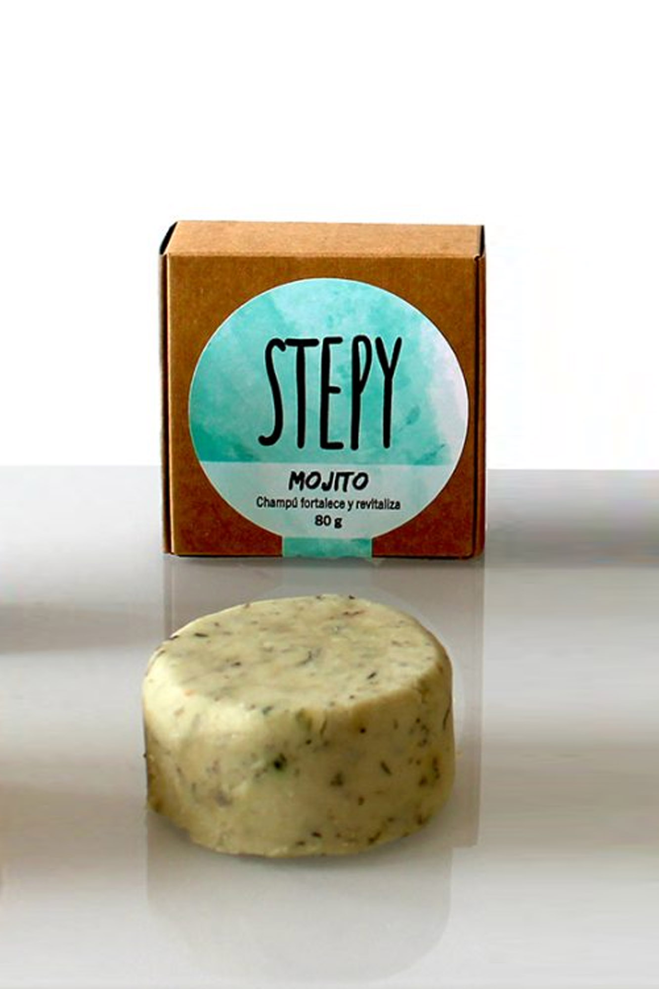 CHAMPÚ SÓLIDO fortalece y revitaliza MOJITO de STEPY